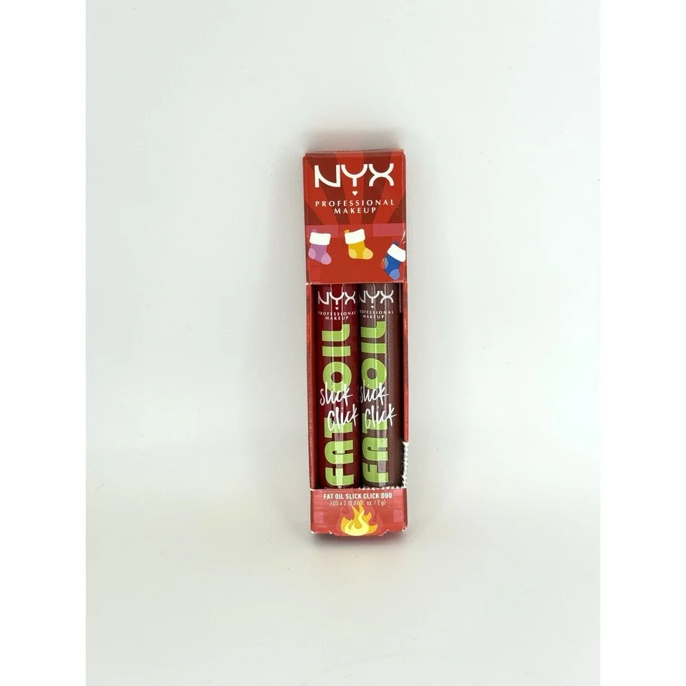 NYX Professional Makeup Fat Oil Slick Click Duo Lip Balm Hydrating Holiday NWT